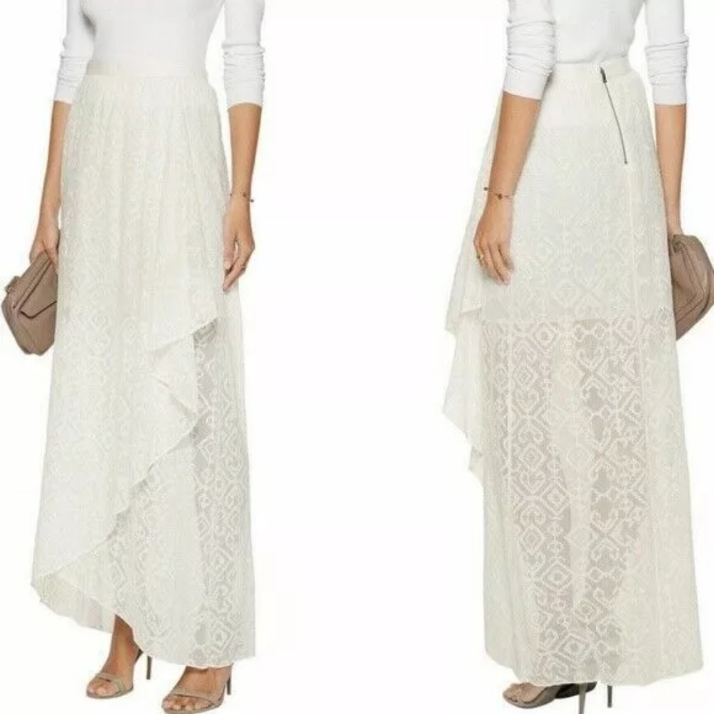 Alice and Olivia white lace maxi skirt (sz4)